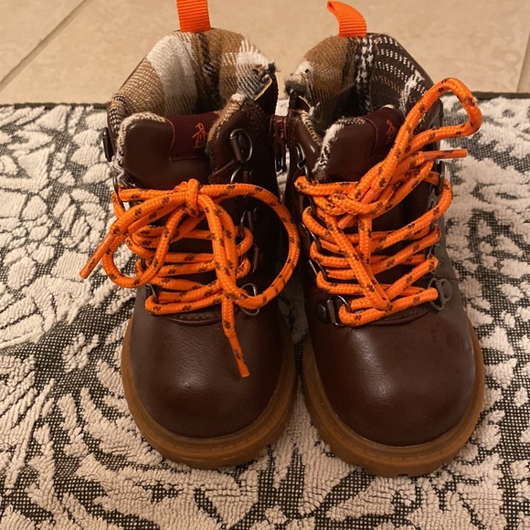 New Original Penguin NWOT Toddler Brown Outdoor Winter Fall Boots 6 - Picture 4 of 10